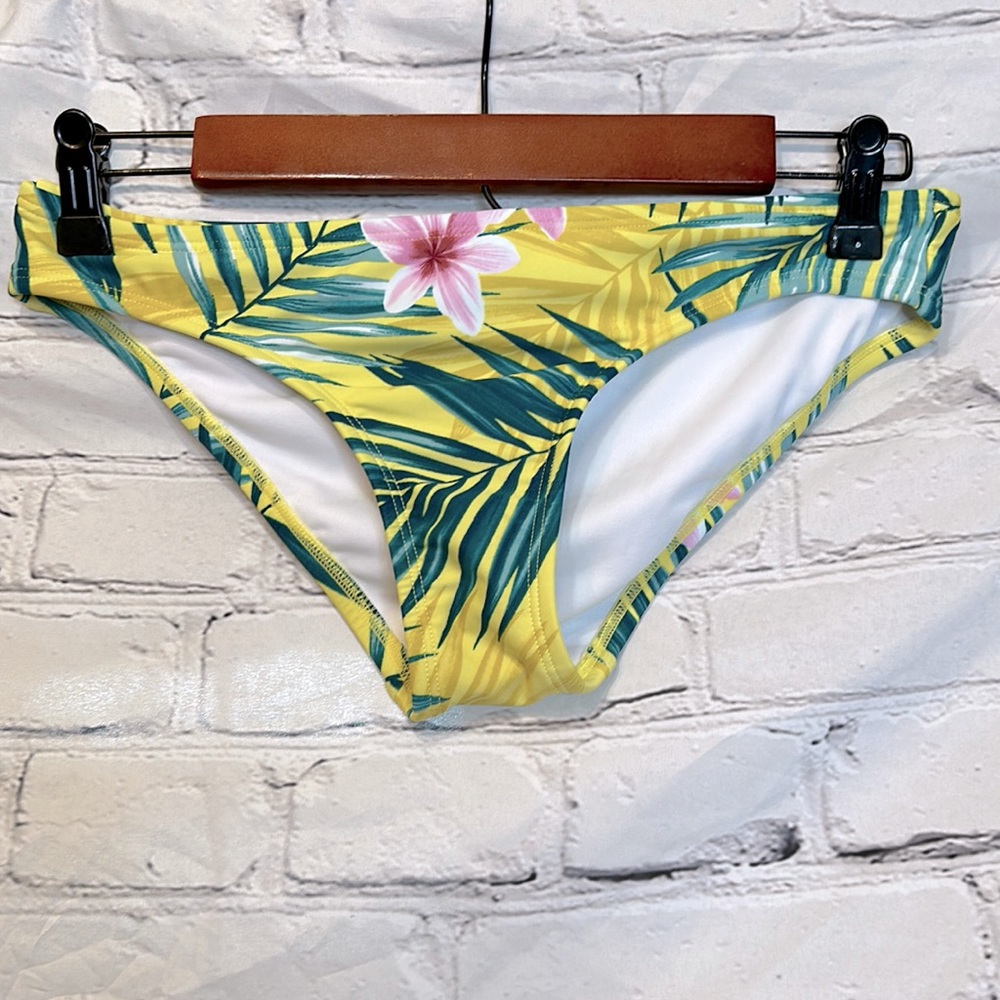 Kona Sol Tropical Print Bikini Bottoms Size Small Excellent Condition